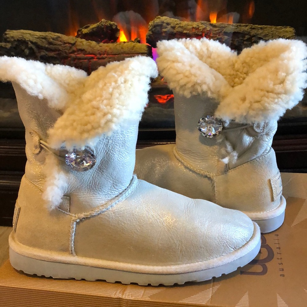 Silver/Cream Bailey Bling UGGS